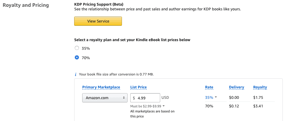 amazon pricing support