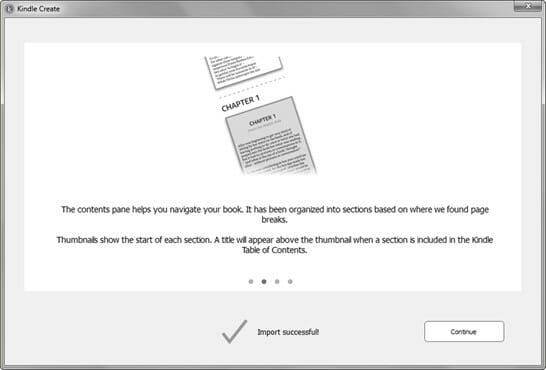 Screenshot of Amazon KDP Create Import Screen