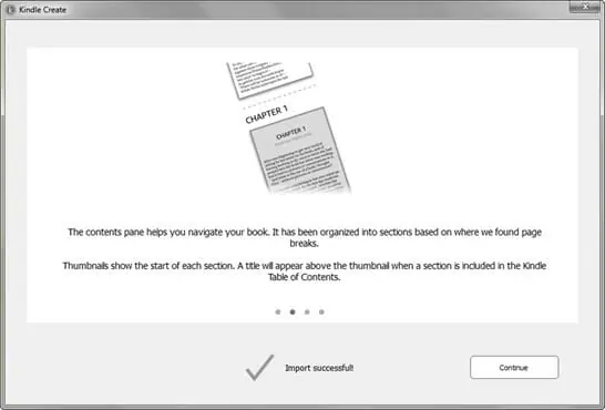 screenshot of kdp create import screen