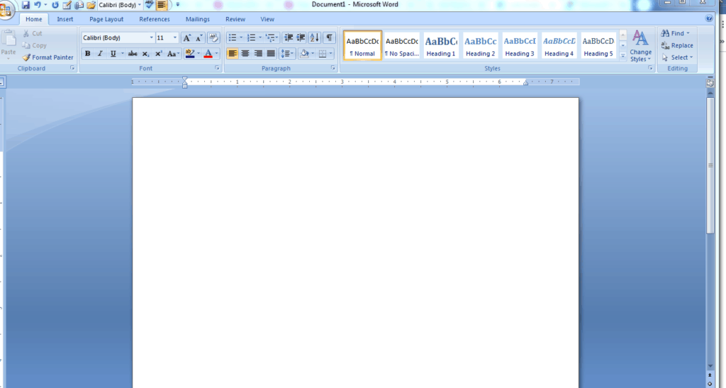 Microsoft Word Blank Page Screenshot