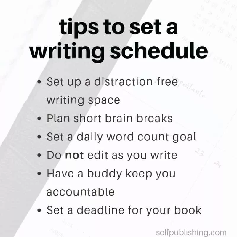 schedule to become an author