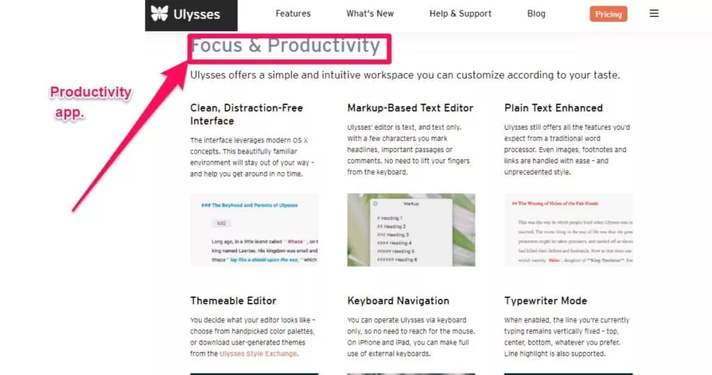 Ulysses Writing Software Focus And Productivity Features Screenshot