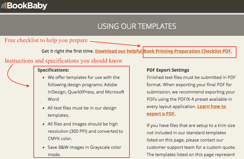 bookbaby template instructions