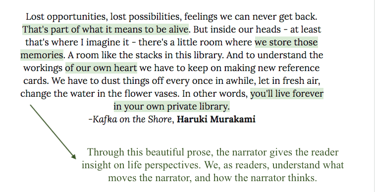 character life perspective quote from Haruki Murakami