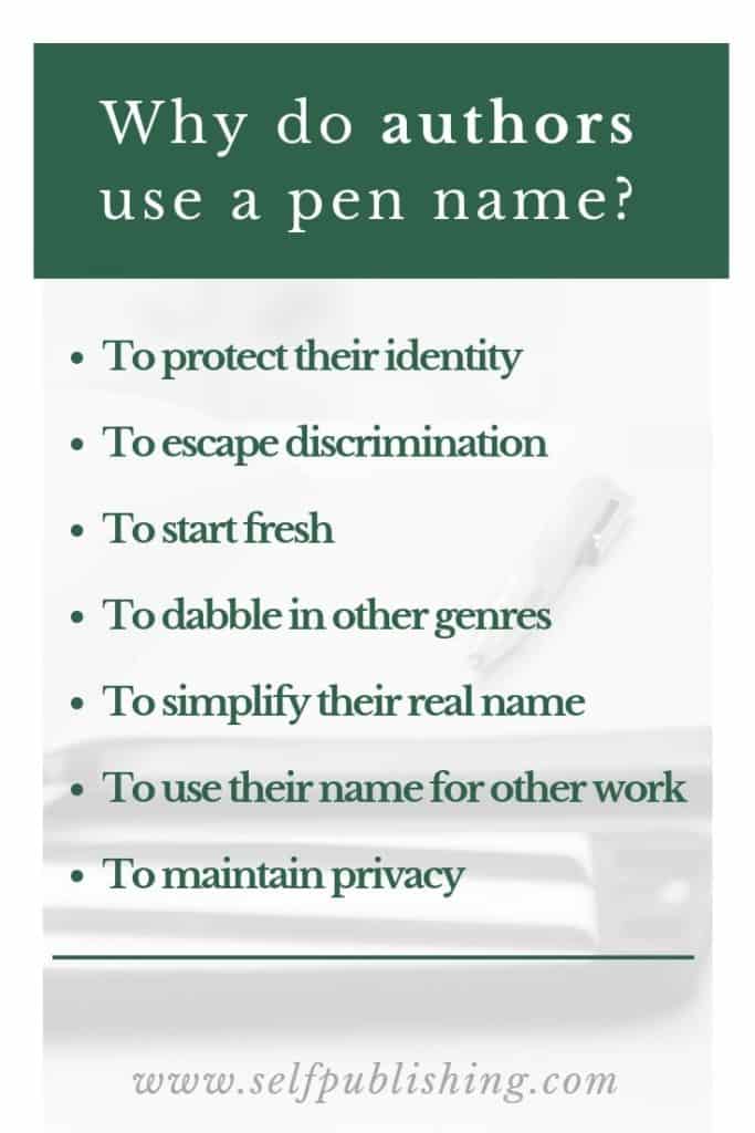 Pseudonym For Authors Tips For Using A Pen Name When Self Publishing