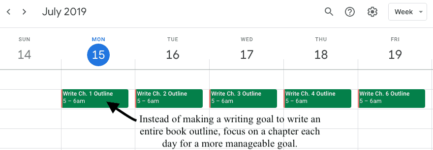 writing plan schedule