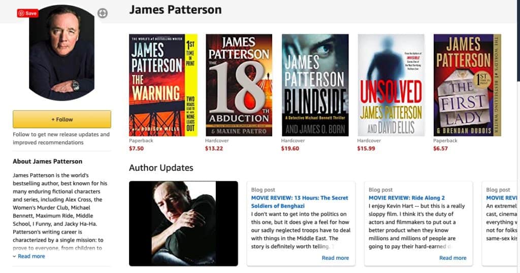 James Patterson Amazon Page