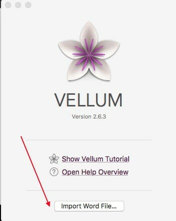 Vellum Software Review: Import Manuscript