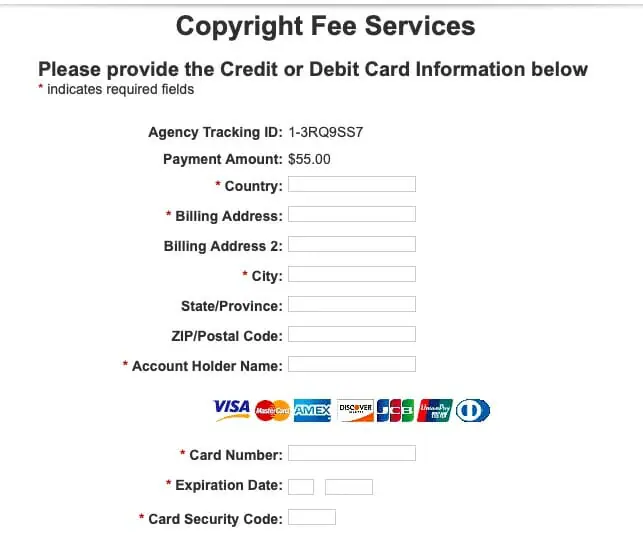 cost to copyright a book
