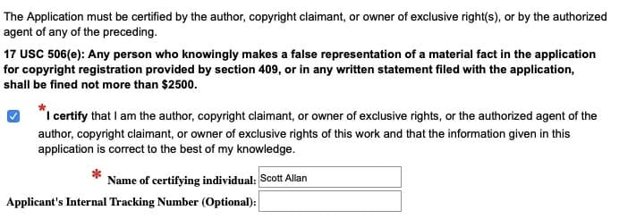 How To Copyright A Book: Certification Form