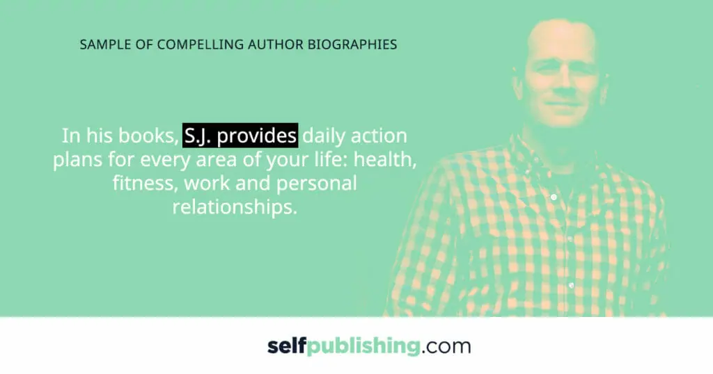 a quote image showing a sample of a compelling author biographies