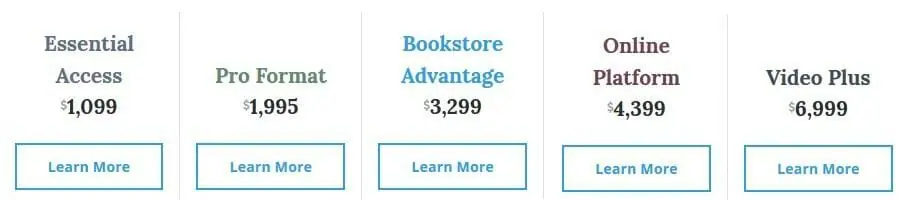 price chart for zondervan publishing packages