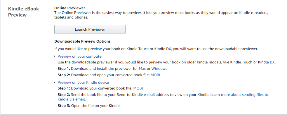 Screenshot Of Kindle Ebook Preview Screen