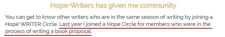 book proposal hope circle