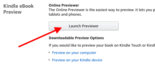 Screenshot Showing The Kindle Ebook Preview Function