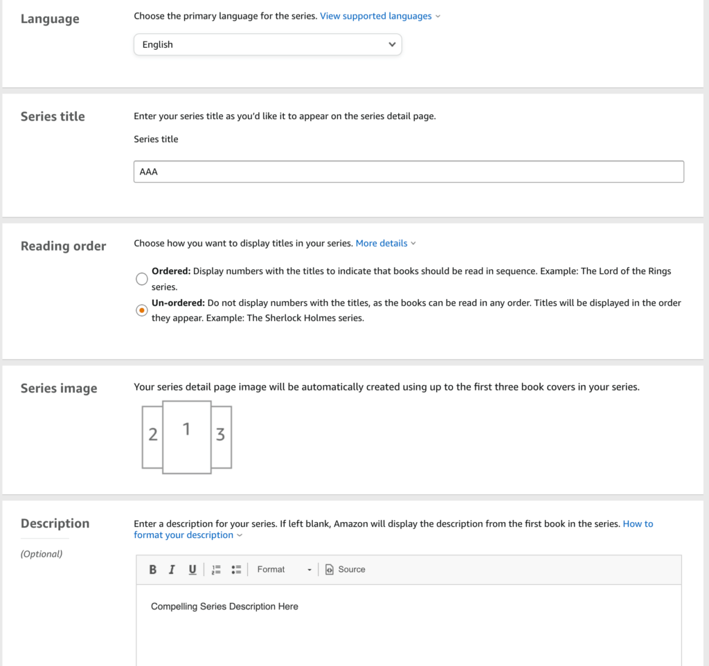 How to sell your novel: Amazon series settings