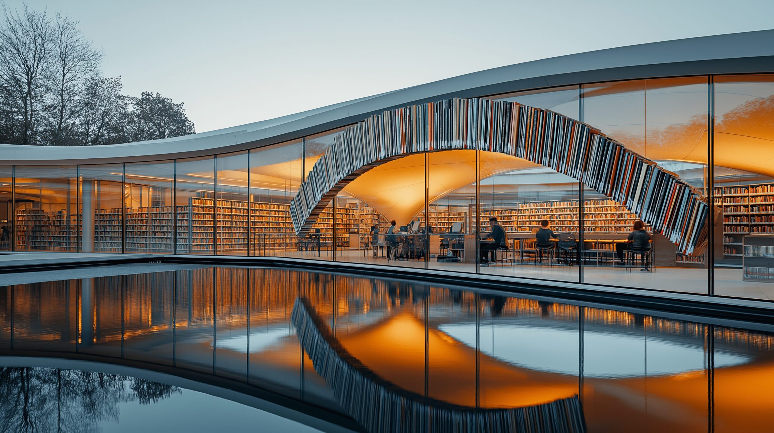 Smashwords vs Draft2Digital Review: Which Should You Choose? - A sleek, contemporary publishing office with glass walls and open spaces.