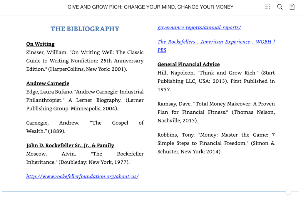 The Bibliography. Give And Grow Rich