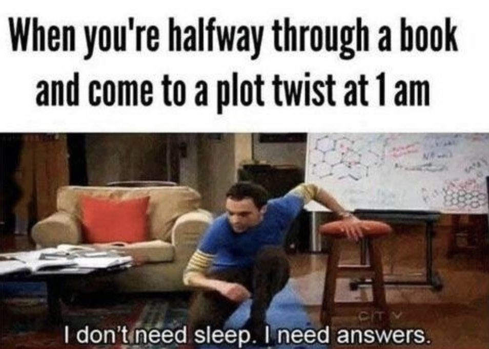 Funny Book Memes About Plot Twists - Big Bang Theory