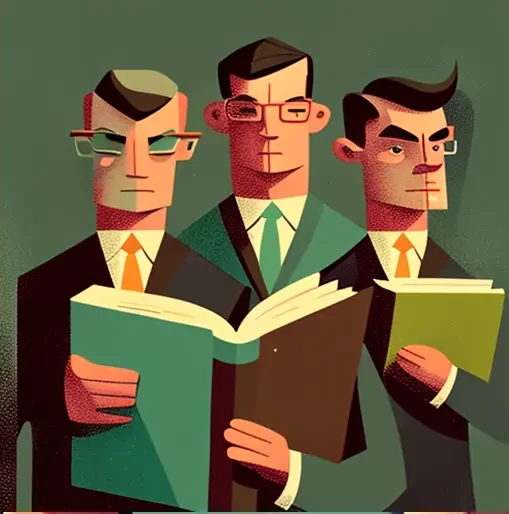 Self Publishing Companies Depicted As Company Businessmen Holding Books