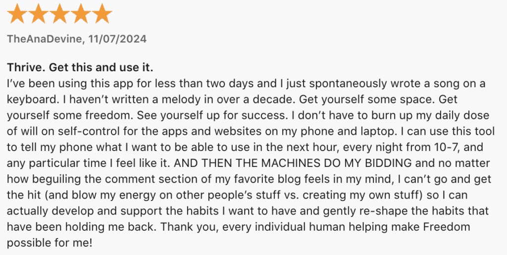 Positive Freedom App Reviews