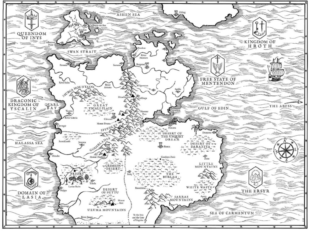 Example Of Fantasy Map Priority Of The Orange Tree By Samantha Shannon