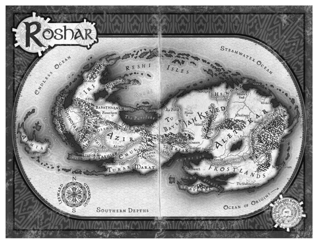 Fantasy Map Example Way Of Kings By Brandon Sanderson