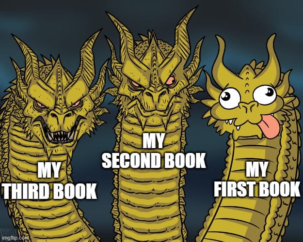 Funny Book Meme About Becoming A Better Writer Over Time