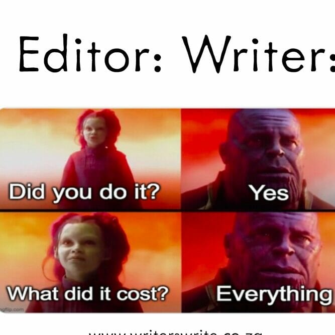 Writer Book Meme Example Editors Vs The Author Edited
