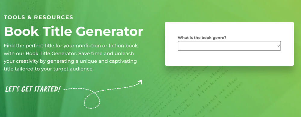 Fantasy Book Name Generator - Main Page