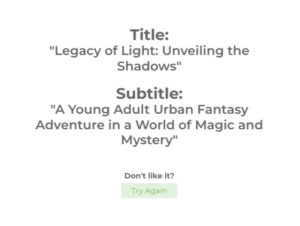 Fantasy Book Name Generator