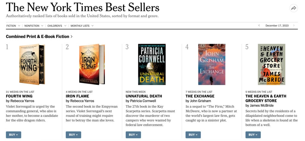 New York Times Best Sellers, Get your first book free!