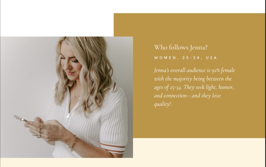 Media Kit Examples: Jenna Kutcher