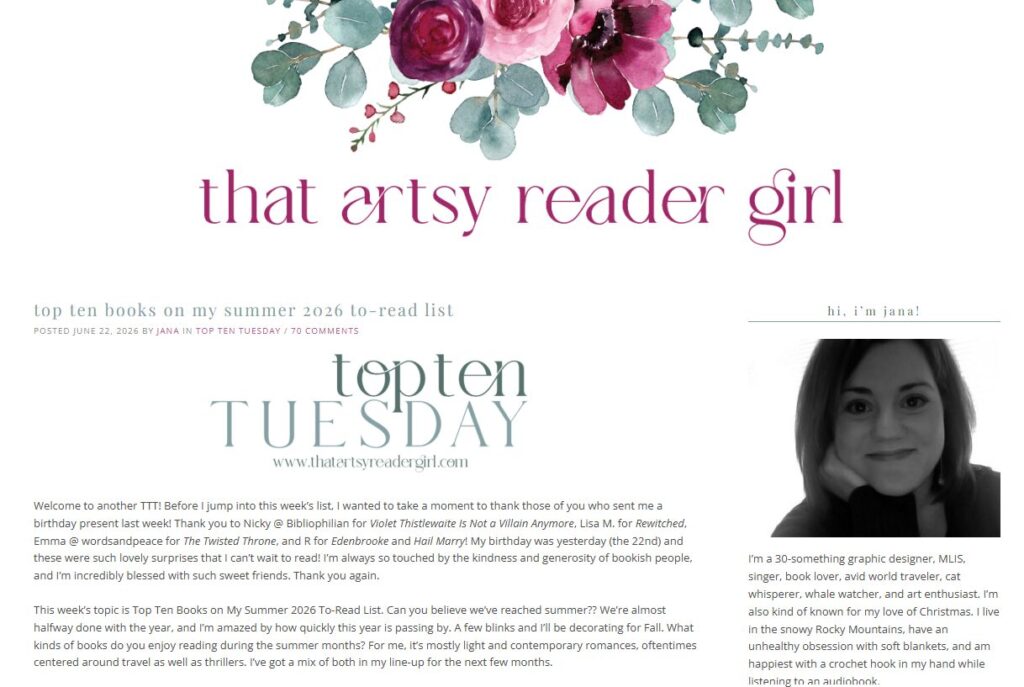 That Artsy Reader Girl Blog