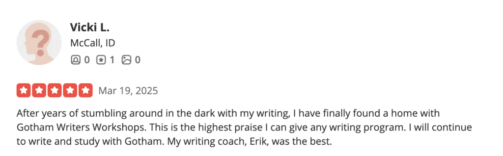 Gotham Writers Workshop Review 01 Gotham Writers Workshop Review 01