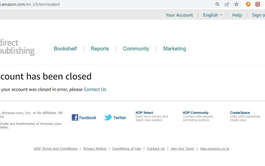 Your Amazon KDP Account Was Closed – Now What?