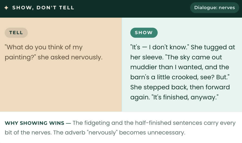 Show Don'T Tell Writing: Nerves