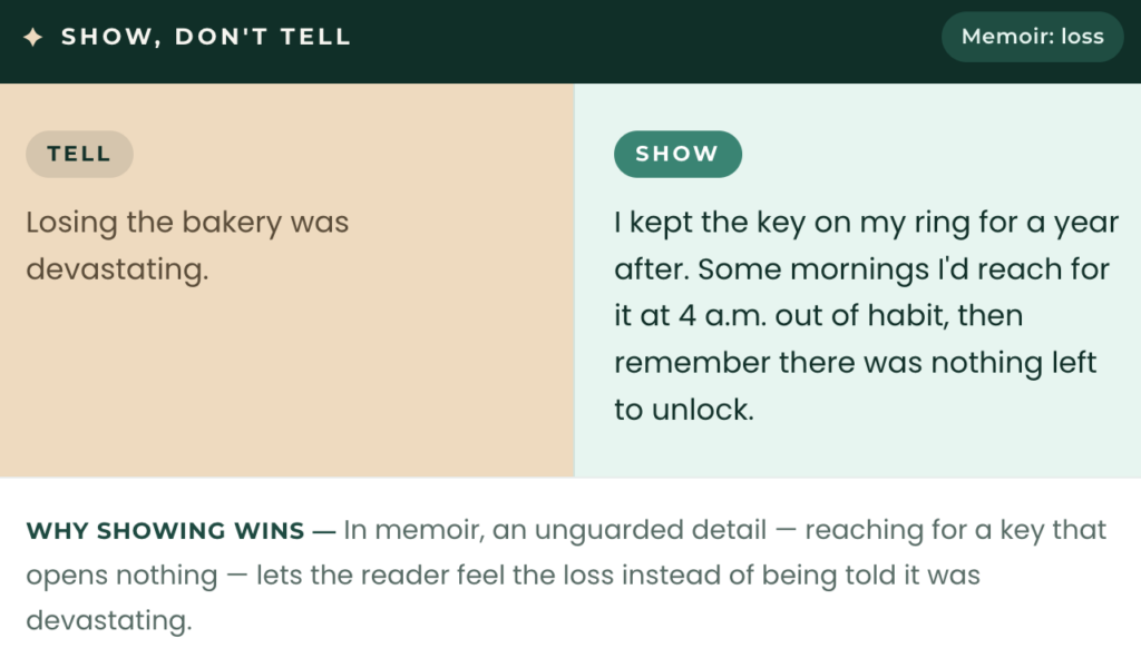 Show Don'T Tell Writing: Loss
