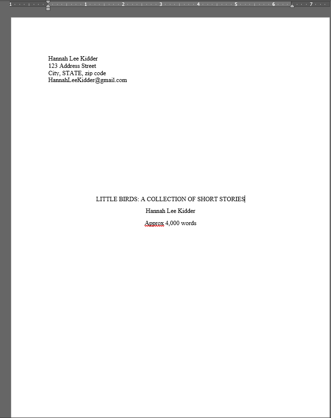Manuscript Format: Title Page Example